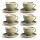 Olympia Kiln Cappuccinotassen + Untertassen Moos - 23cl - Porzellan - 6 Sets