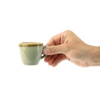 Olympia Kiln Espressotassen + Untertassen Moos - 8,5cl - Porzellan - 6 Sets