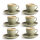 Olympia Kiln Espressotassen + Untertassen Moos - 8,5cl - Porzellan - 6 Sets
