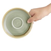 Olympia Kiln Cappuccinotassen + Untertassen Moos - 23cl - Porzellan - 12 Sets