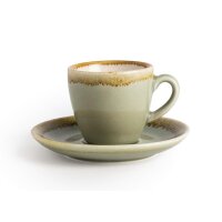 Olympia Kiln Espressotassen + Untertassen Moos - 8,5cl -...