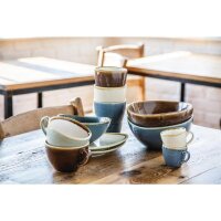 Olympia Kiln Cappuccinotassen + Untertassen Ozean - 23cl - Porzellan - 6 Sets
