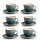 Olympia Kiln Cappuccinotassen + Untertassen Ozean - 23cl - Porzellan - 6 Sets