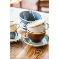 Olympia Kiln Espressotassen + Untertassen Ozean - 8,5cl - Porzellan - 6 Sets