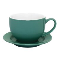 Olympia Cafe Cappuccinotassen + Untertassen - 34cl - 12 Sets - aqua