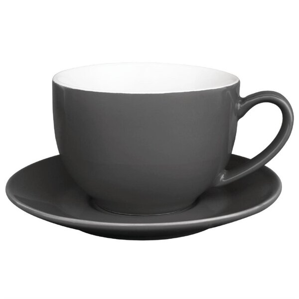 Olympia Cafe Cappuccinotassen + Untertassen - 34cl - 12 Sets - grau