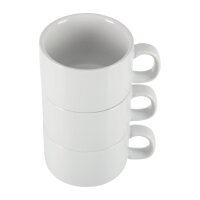 Olympia Athena Kaffeetassen + Untertassen - stapelbar - 200 ml - 24 Sets