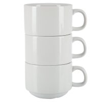 Olympia Athena Kaffeetassen + Untertassen - stapelbar - 200 ml - 24 Sets