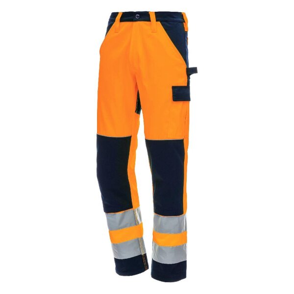 Nitras Motion Tex Viz lange Warnschutz-Arbeitshose | orange | Gr. 48