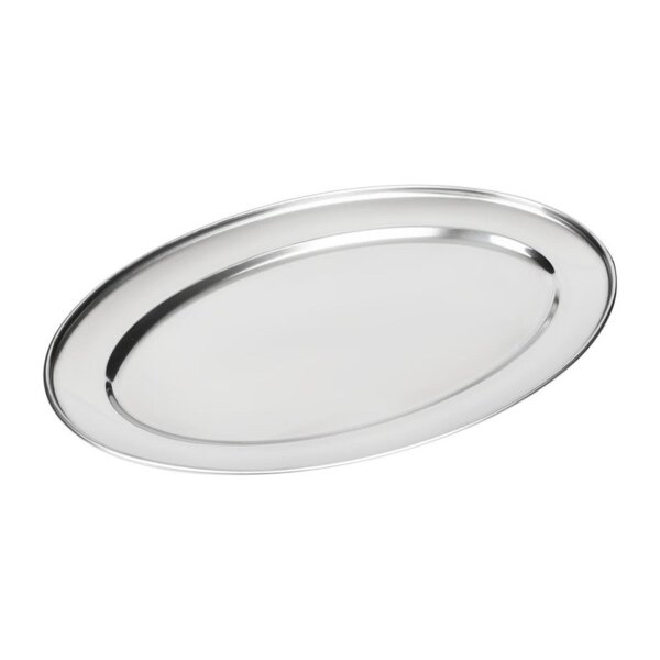 Olympia ovales Serviertablett - 200(B) x 150(T)mm - Edelstahl - 10 Tabletts