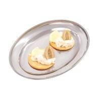 Olympia ovales Serviertablett - 200(B) x 150(T)mm - Edelstahl - 10 Tabletts
