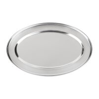 Olympia ovales Serviertablett - 22(B)cm x 15(T)cm - Edelstahl - 10 Tabletts