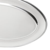 Olympia ovales Serviertablett - 25(B)cm x 15(T)cm - Edelstahl - 10 Tabletts