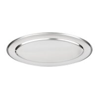Olympia ovales Serviertablett - 25(B)cm x 15(T)cm - Edelstahl - 10 Tabletts