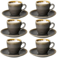 Olympia Kiln Espressotassen + Untertassen Rauch - 8,5cl -...