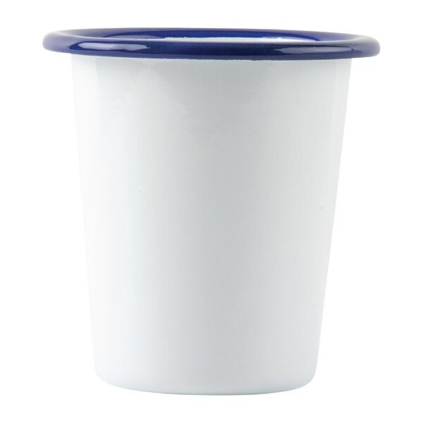 Olympia emaillierte Becher - weiß-blau - 31cl - 12 Becher