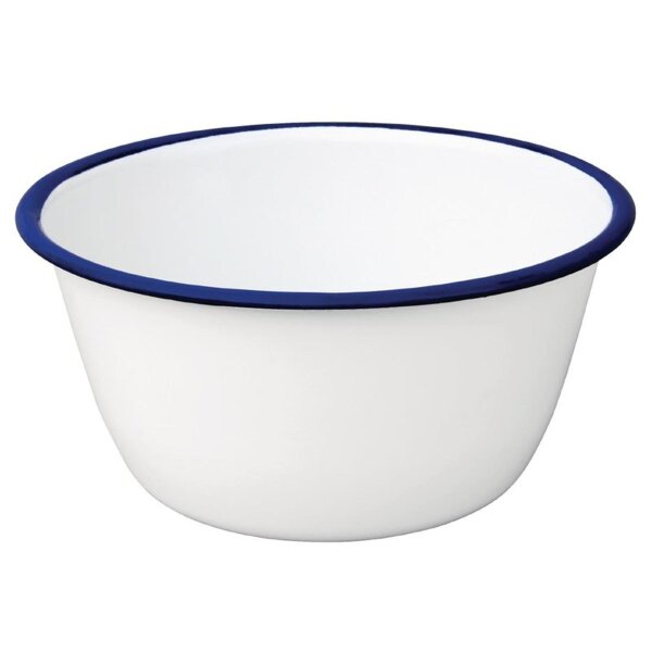 Olympia emaillierte Dessertschalen - weiß-blau - 7,5cm - 12 Schalen