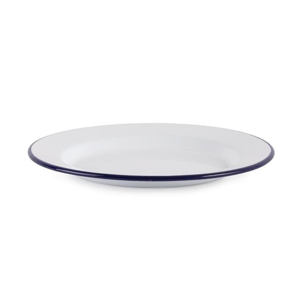 Olympia emaillierte Essteller - weiß-blau - 24,5cm - 12 Teller