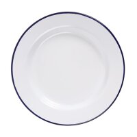 Olympia emaillierte Essteller - weiß-blau - 24,5cm - 12 Teller