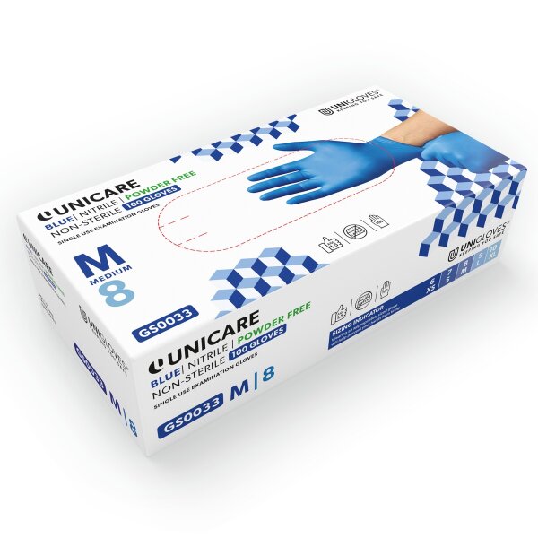 Unigloves UNICARE Nitril Einweghandschuhe - Gr. XS - XL - 1000 Nitrilhandschuhe
