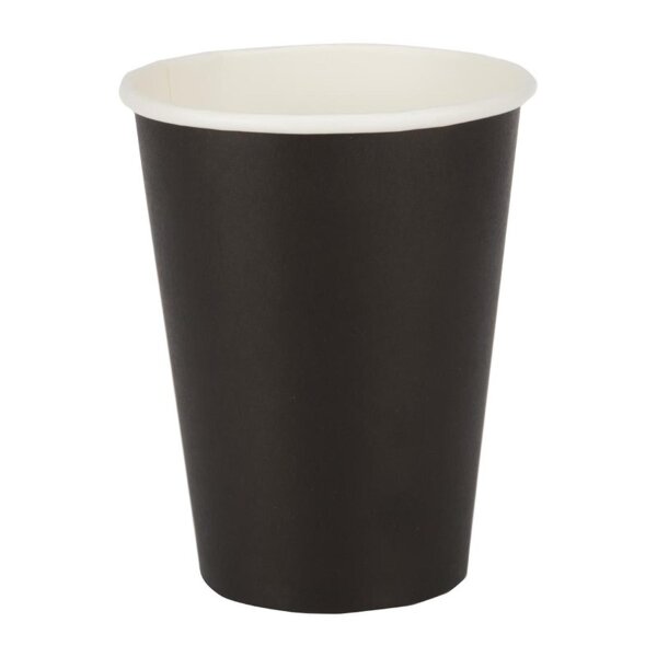 Fiesta Einwandige Heißgetränkebecher - schwarz - 230ml - 100 Kaffeebecher