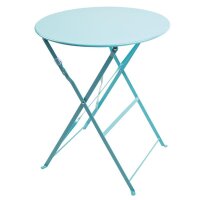 Bolero klappbare Terrassenstühle + Tisch - Stahl - blau - 2 Stühle + 1 Tisch