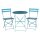 Bolero klappbare Terrassenstühle + Tisch - Stahl - blau - 2 Stühle + 1 Tisch