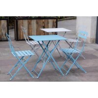 Bolero quadratischer Tisch + 2 Klappstühle - Stahl -...