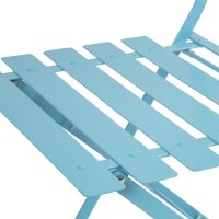 Bolero quadratischer Tisch + 2 Klappstühle - Stahl - blau - 1 Set