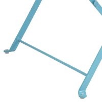 Bolero quadratischer Tisch + 2 Klappstühle - Stahl - blau - 1 Set