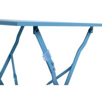 Bolero quadratischer Tisch + 2 Klappstühle - Stahl - blau - 1 Set