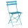 Bolero quadratischer Tisch + 2 Klappstühle - Stahl - blau - 1 Set