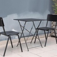 Bolero quadratischer Tisch + 2 Klappstühle - Stahl -...