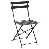 Bolero quadratischer Tisch + 2 Klappstühle - Stahl - schwarz - 1 Set
