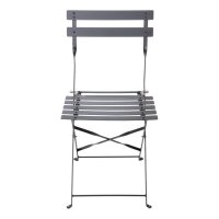 Bolero quadratischer Tisch + 2 Klappstühle - Stahl - schwarz - 1 Set