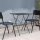 Bolero quadratischer Tisch + 2 Klappstühle - Stahl - schwarz - 1 Set