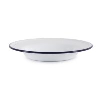 Olympia Emaille Suppenteller - weiß-blau - 24,5cm -...