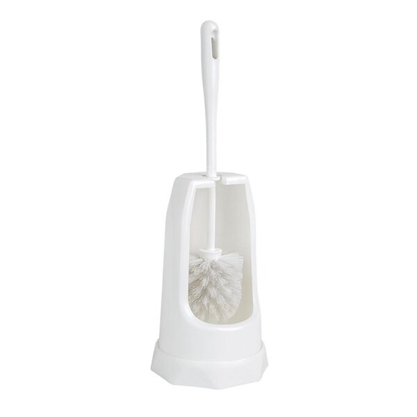 Jantex Runde Toilettenbürste & Halter - Weiß - Kunststoff - 5 Bürsten