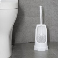 Jantex Runde Toilettenbürste & Halter - Weiß - Kunststoff - 5 Bürsten