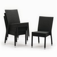 Bolero Rattanstühle - anthrazit - stapelbar - 8...