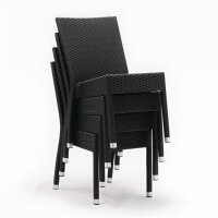 Bolero Rattanstühle - anthrazit - stapelbar - 8 Gartenstühle