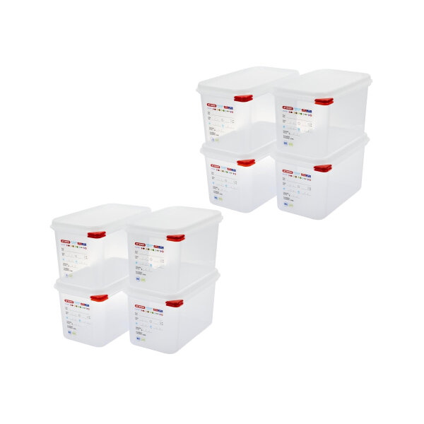 Araven GN1/4 Lebensmittelbehälter - 4,3L - 8 Behälter - Kunststoff