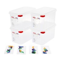 Araven GN1/4 Lebensmittelbehälter - 4,3L - 8 Behälter - Kunststoff