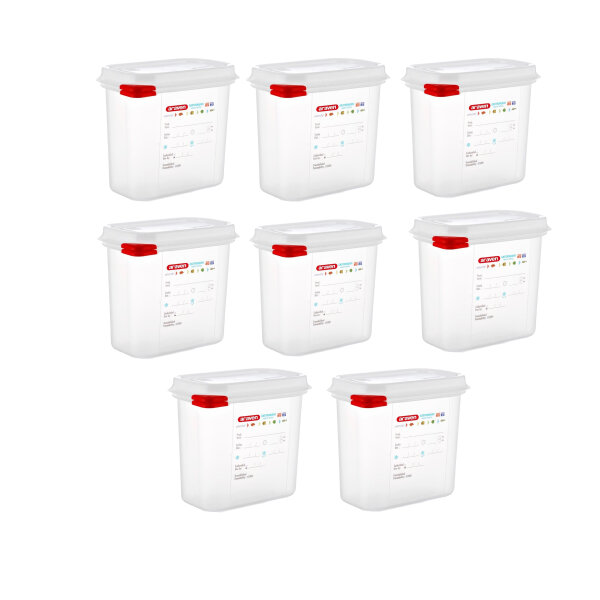 Araven GN1/9 Lebensmittelbehälter - 1,5L - 8 Behälter - Kunststoff