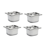 Gastro M Edelstahl GN-Behälter GN1/6 incl. Deckel -...
