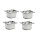 Gastro M Edelstahl GN-Behälter GN1/6 incl. Deckel - 10cm - 2,1 L - 4 Behälter