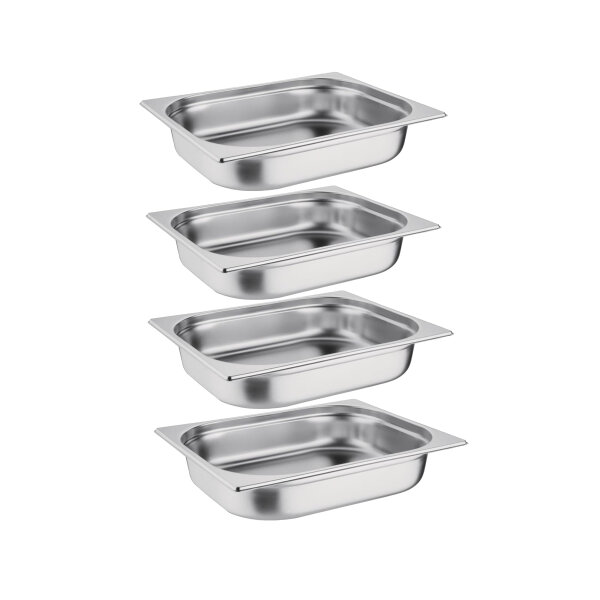 Vogue GN-Behälter GN1/4 - 6,5cm - 1,7 L - 4 Behälter - Edelstahl