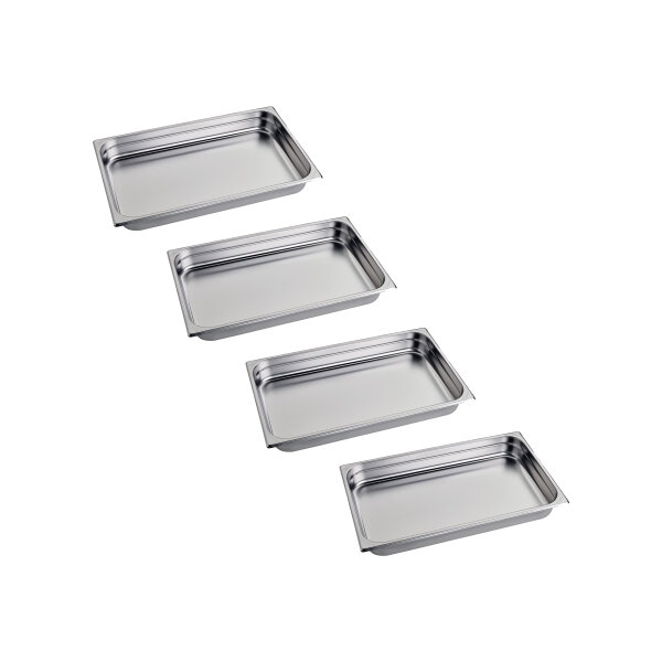 Vogue GN-Behälter GN1/1 - 6,5cm - 9 L - 4 Behälter - Edelstahl