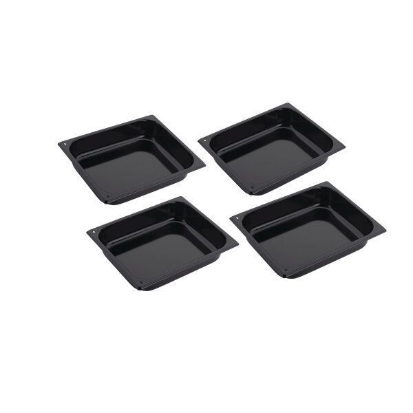 Gastro M GN-Behälter GN1/2 mit Emaillierung - 65mm - schwarz - 4 Behälter