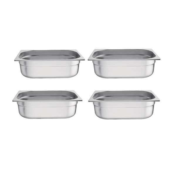 Vogue GN-Behälter GN1/2 - 10cm - 6,2L - 4 Behälter - Edelstahl